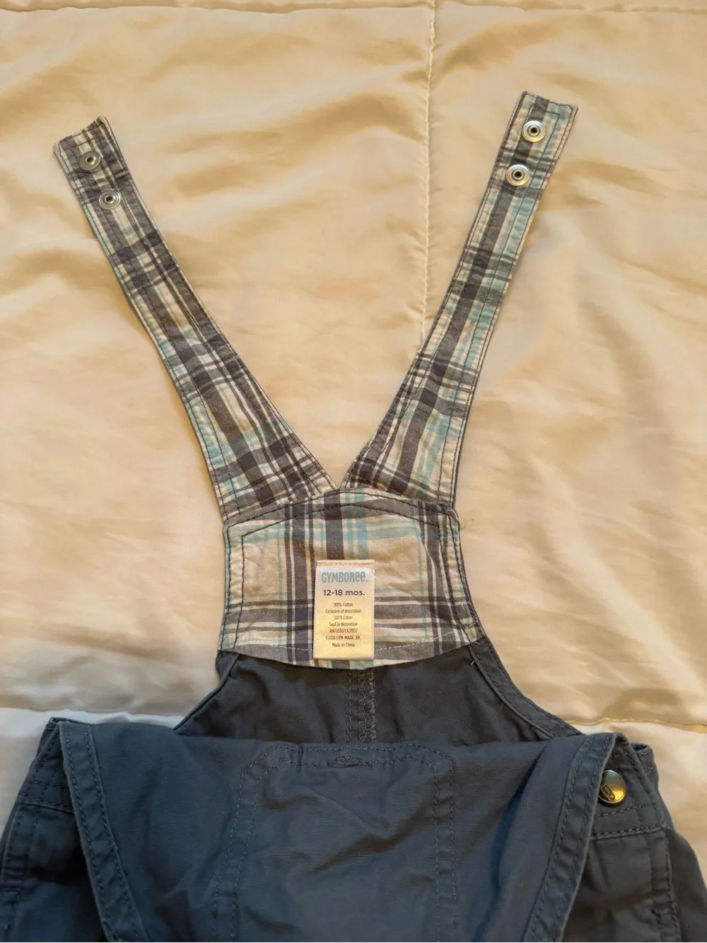 Gymboree Dark Navy Short Overalls with Pocket Detail